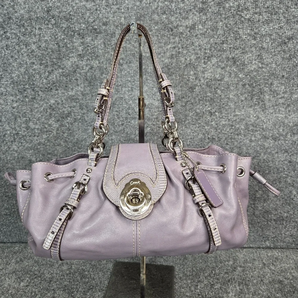 Vintage Coach Mini Legacy Drawstring East West Hobo Bag Y2k RARE 13204 Purple